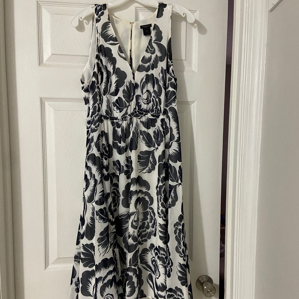 Ann Taylor Blue Floral Midi Dress